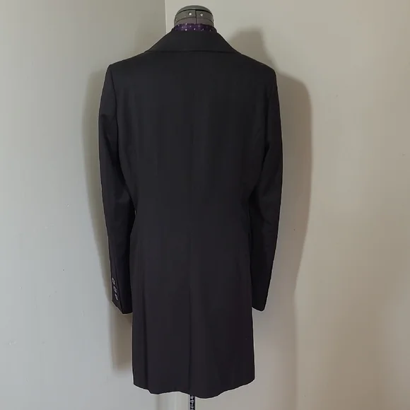 SZ10 Y2K Vintage Long Pinstripe Blazer Suzy Shier Women's Black - Picture 5 of 9